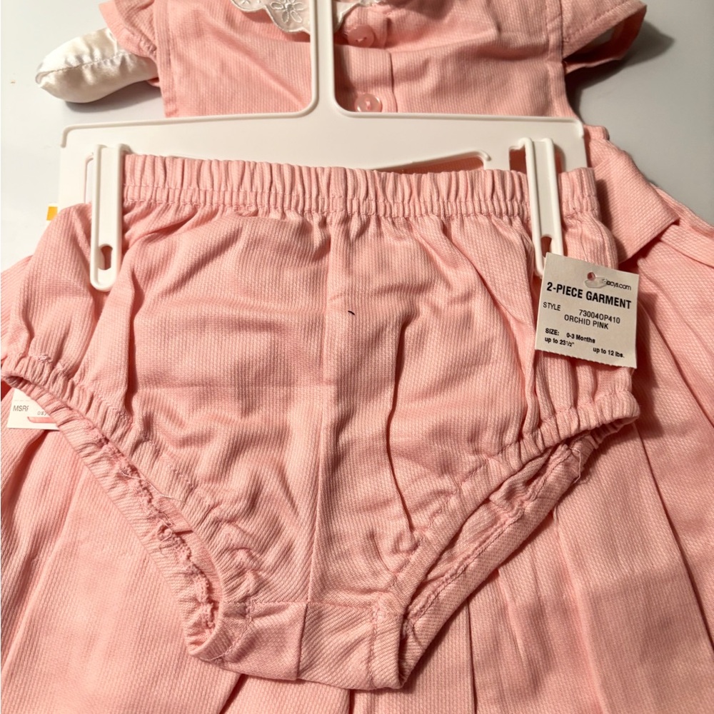 First Impressions 2-Piece Dress With Embroidered Floral Design On Bottom - Picture 2 of 4